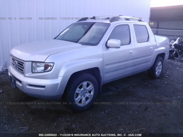 2HJYK16517H516651 - 2007 HONDA RIDGELINE RTL SILVER photo 2