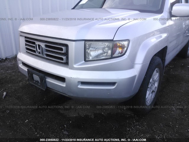 2HJYK16517H516651 - 2007 HONDA RIDGELINE RTL SILVER photo 6