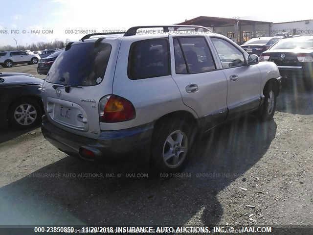 KM8SC73D83U444744 - 2003 HYUNDAI SANTA FE GLS/LX SILVER photo 4