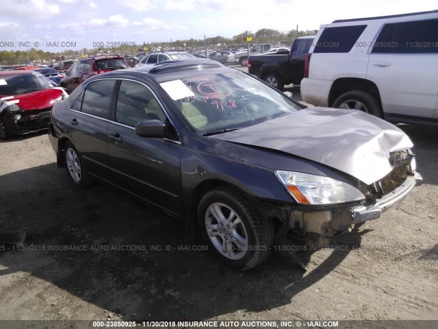 1HGCM56756A122277 - 2006 HONDA ACCORD EX GRAY photo 1