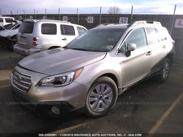 4S4BSACC9G3315754 - 2016 SUBARU OUTBACK 2.5I PREMIUM GRAY photo 2