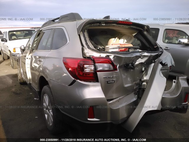 4S4BSACC9G3315754 - 2016 SUBARU OUTBACK 2.5I PREMIUM GRAY photo 3