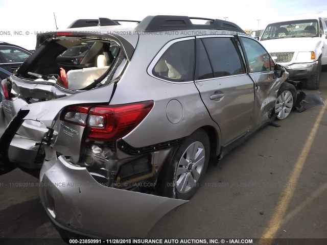 4S4BSACC9G3315754 - 2016 SUBARU OUTBACK 2.5I PREMIUM GRAY photo 4