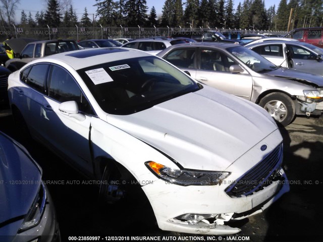 3FA6P0RU4JR248416 - 2018 FORD FUSION TITANIUM/PLATINUM HEV WHITE photo 1