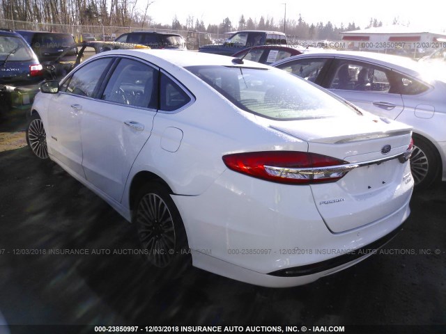 3FA6P0RU4JR248416 - 2018 FORD FUSION TITANIUM/PLATINUM HEV WHITE photo 3