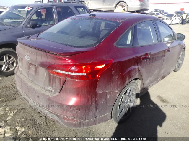 1FADP3F27FL220062 - 2015 FORD FOCUS RED photo 4