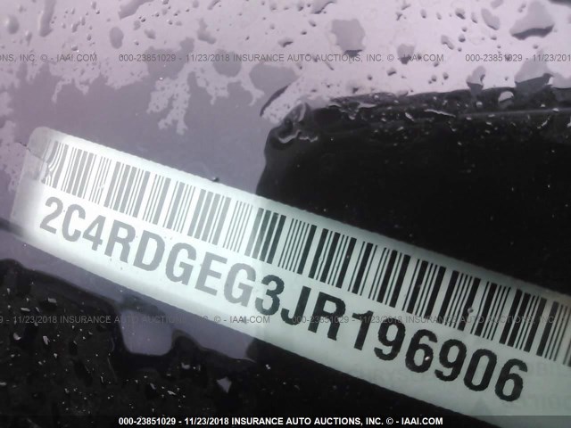 2C4RDGEG3JR196906 - 2018 DODGE GRAND CARAVAN GT SILVER photo 9
