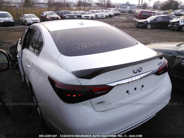 JN1EV7AR9JM442155 - 2018 INFINITI Q50 LUXE/SPORT WHITE photo 3