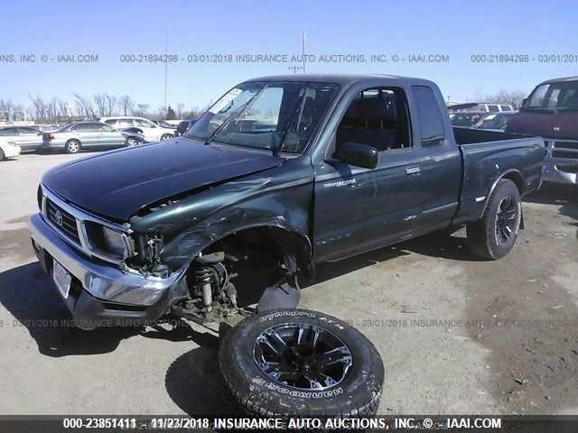 4TAWM72N4TZ177209 - 1996 TOYOTA TACOMA XTRACAB GREEN photo 2