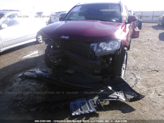 1C4NJDEB1GD663018 - 2016 JEEP COMPASS LATITUDE MAROON photo 6