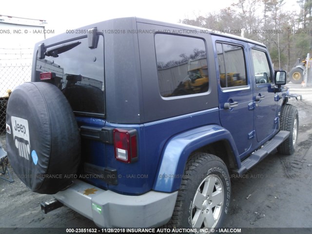 1J4GA59199L773124 - 2009 JEEP WRANGLER UNLIMITE SAHARA BLUE photo 4