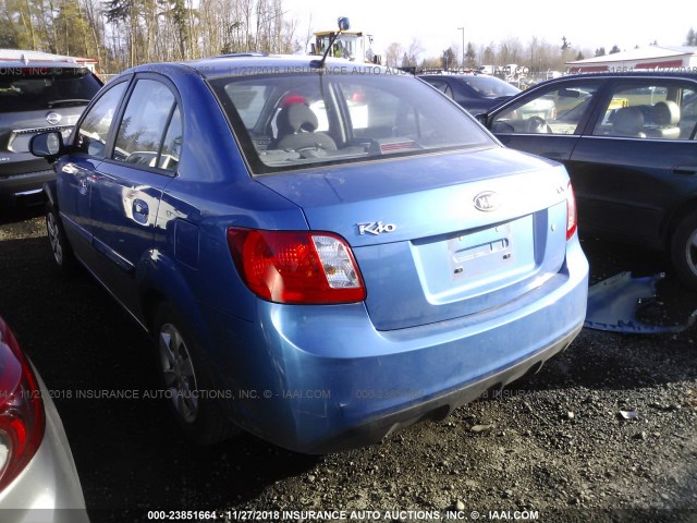 KNADH4A32A6644623 - 2010 KIA RIO LX/SX BLUE photo 3