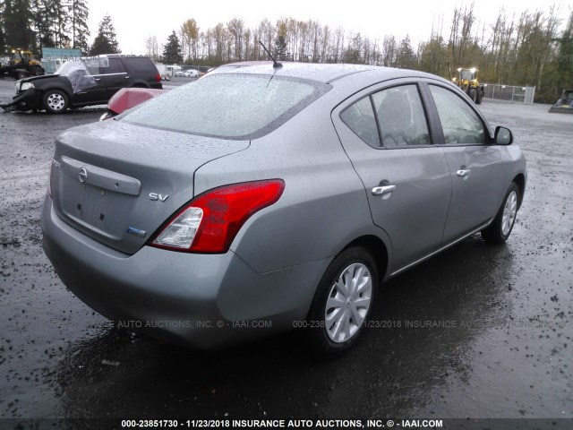 3N1CN7AP3CL937762 - 2012 NISSAN VERSA S/SV/SL GRAY photo 4