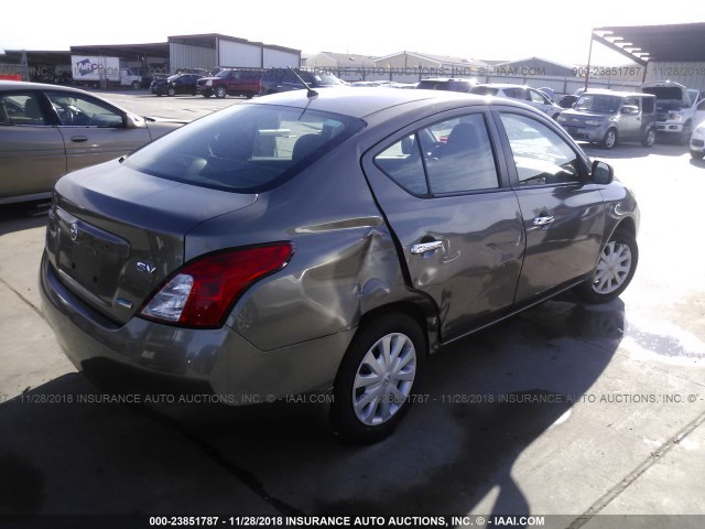 3N1CN7AP9CL891838 - 2012 NISSAN VERSA S/SV/SL GRAY photo 4