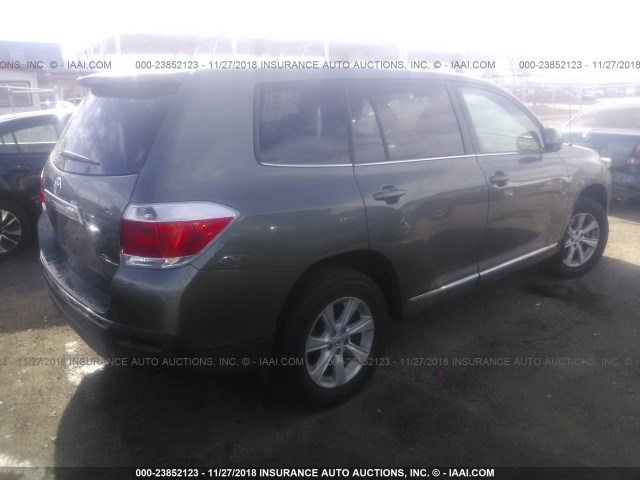 5TDZA3EH9CS017238 - 2012 TOYOTA HIGHLANDER SE GRAY photo 4