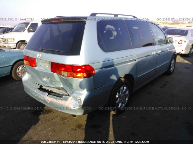 5FNRL18944B050642 - 2004 HONDA ODYSSEY EXL SILVER photo 4