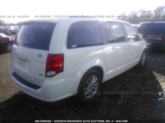 2C4RDGCG1DR770653 - 2013 DODGE GRAND CARAVAN SXT WHITE photo 4