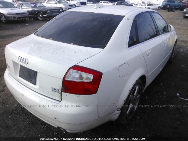 WAULT68E34A273065 - 2004 AUDI A4 3.0 QUATTRO WHITE photo 4