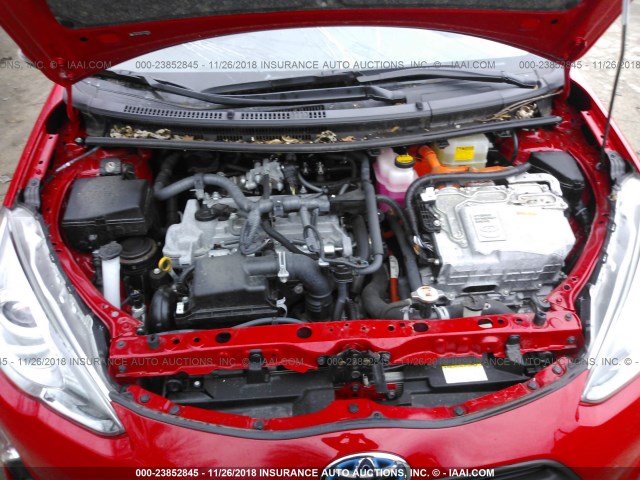 JTDKDTB36H1590975 - 2017 TOYOTA PRIUS C RED photo 10