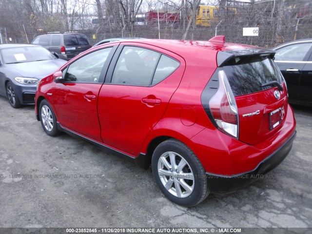 JTDKDTB36H1590975 - 2017 TOYOTA PRIUS C RED photo 3