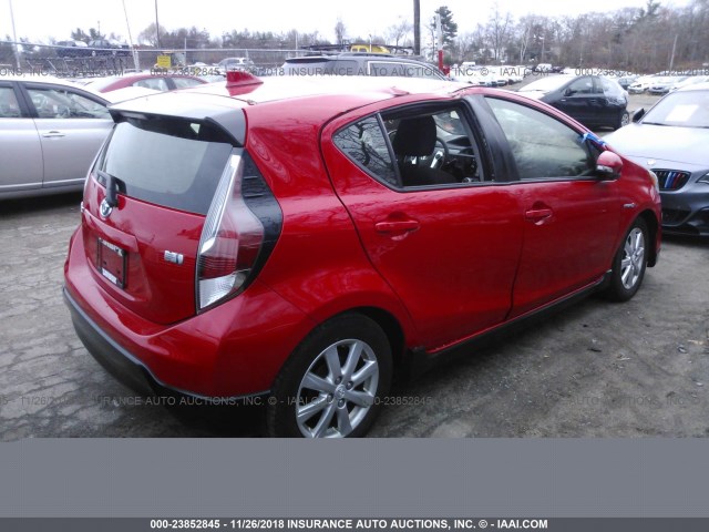 JTDKDTB36H1590975 - 2017 TOYOTA PRIUS C RED photo 4