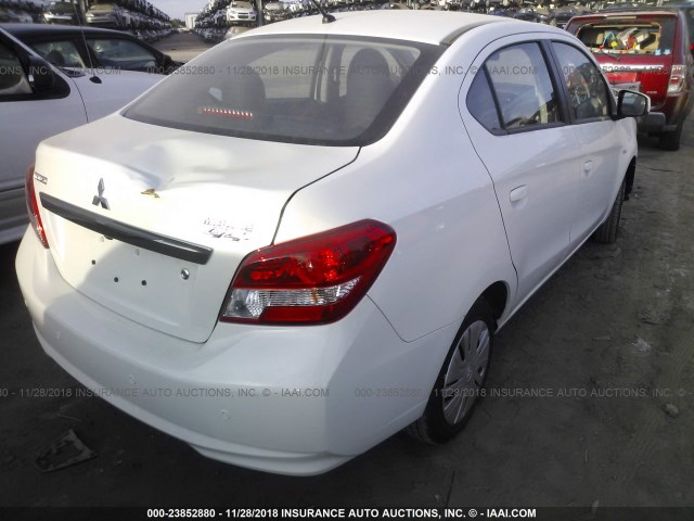 ML32F3FJ1JHF14912 - 2018 MITSUBISHI MIRAGE G4 ES WHITE photo 4