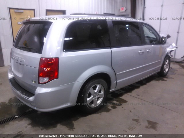 2C4RDGCG3CR279970 - 2012 DODGE GRAND CARAVAN SXT SILVER photo 4