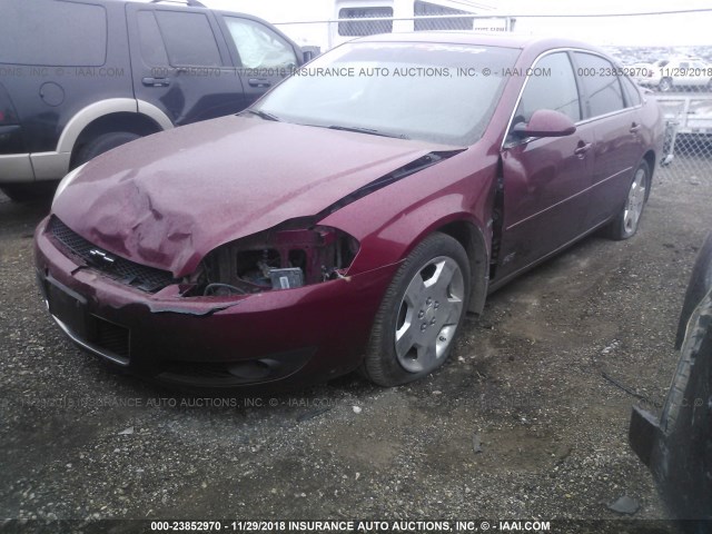 2G1WD58C169259212 - 2006 CHEVROLET IMPALA SUPER SPORT MAROON photo 2