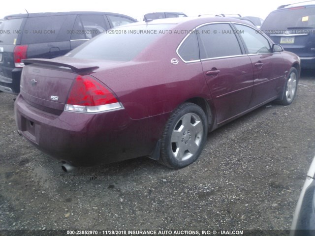 2G1WD58C169259212 - 2006 CHEVROLET IMPALA SUPER SPORT MAROON photo 4