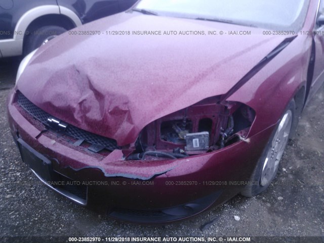 2G1WD58C169259212 - 2006 CHEVROLET IMPALA SUPER SPORT MAROON photo 6