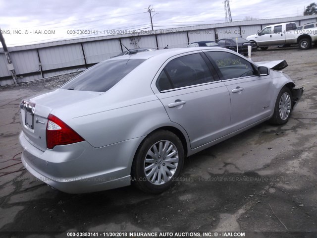 3FADP0L3XAR268838 - 2010 FORD FUSION HYBRID SILVER photo 4