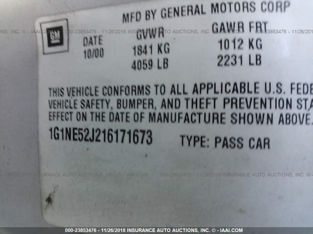 1G1NE52J216171673 - 2001 CHEVROLET MALIBU LS 银色 照片 9