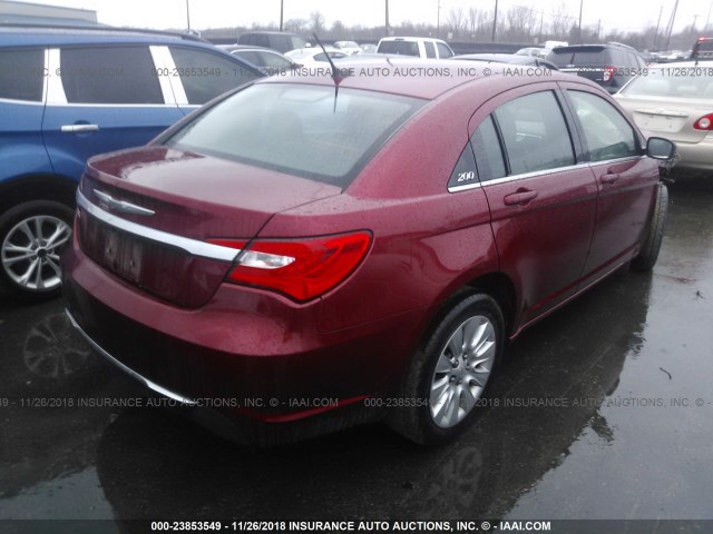 1C3CCBAB2EN204328 - 2014 CHRYSLER 200 LX RED photo 4