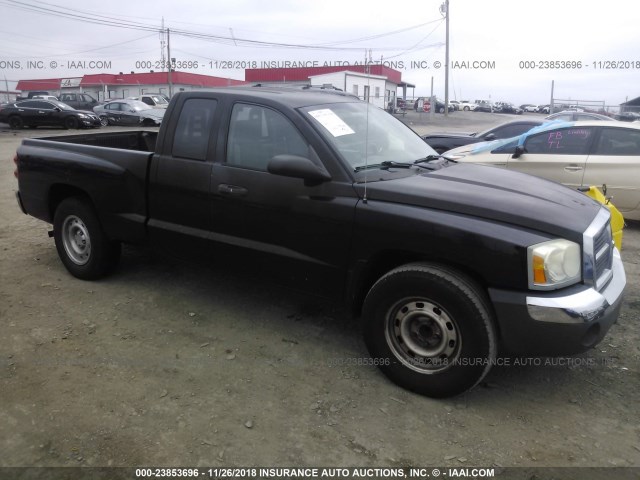 1D7HE42N95S287327 - 2005 DODGE DAKOTA SLT BLACK photo 1