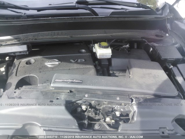 5N1AR2MN0FC657086 - 2015 NISSAN PATHFINDER S/SV/SL/PLATINUM GRAY photo 10