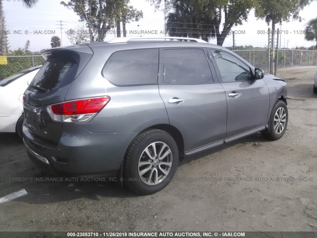 5N1AR2MN0FC657086 - 2015 NISSAN PATHFINDER S/SV/SL/PLATINUM GRAY photo 4