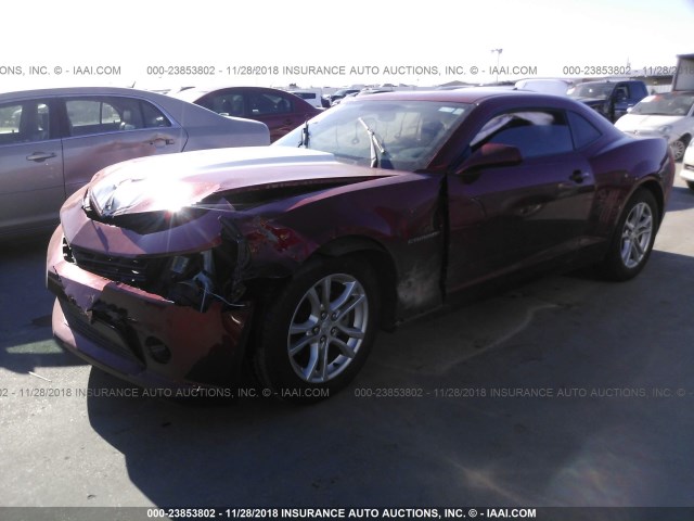 2G1FA1E32F9116078 - 2015 CHEVROLET CAMARO LS MAROON photo 2