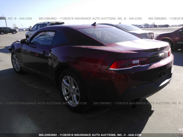 2G1FA1E32F9116078 - 2015 CHEVROLET CAMARO LS MAROON photo 3