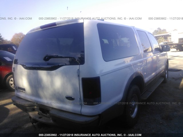 1FMNU44L05ED36209 - 2005 FORD EXCURSION EDDIE BAUER WHITE photo 4