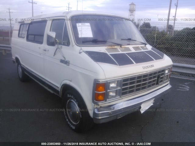 2B7GB13H8FK242283 - 1985 DODGE RAM VAN B150 WHITE photo 1