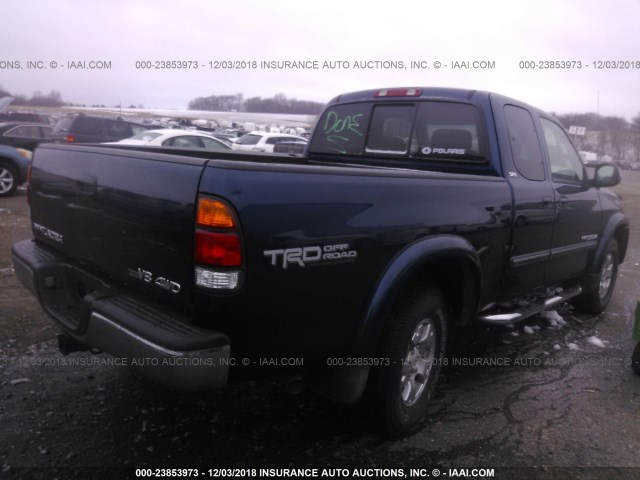 5TBBT441X3S431756 - 2003 TOYOTA TUNDRA ACCESS CAB SR5 BLUE photo 4