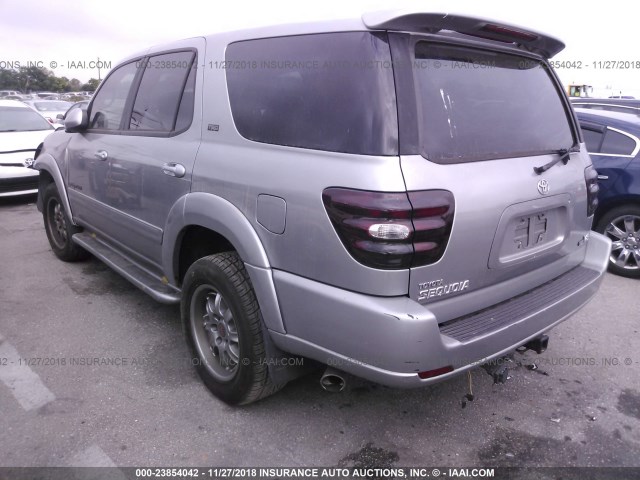 5TDZT34A63S137836 - 2003 TOYOTA SEQUOIA SILVER photo 3