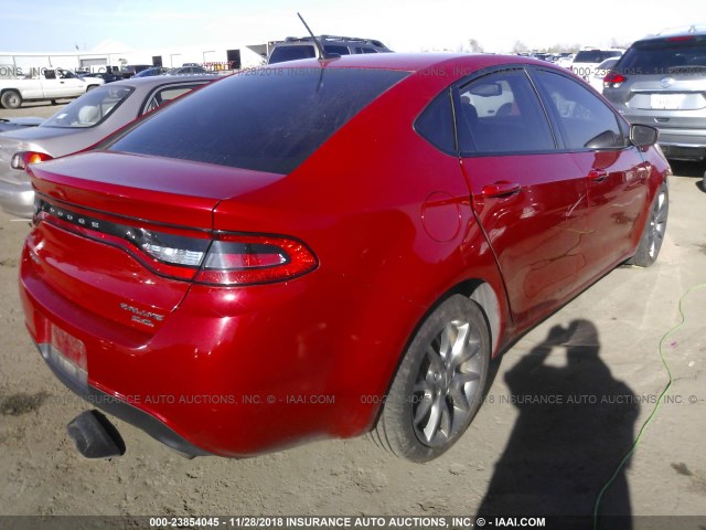 1C3CDFBB1ED860724 - 2014 DODGE DART SXT RED photo 4