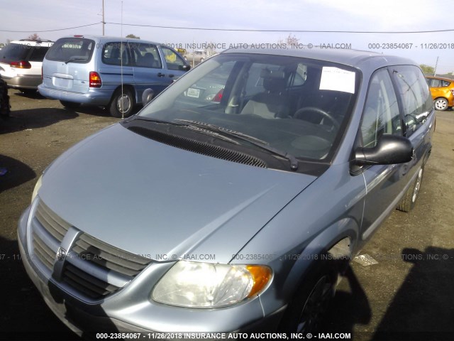 1D4GP25B86B750388 - 2006 DODGE CARAVAN SE BLUE photo 2