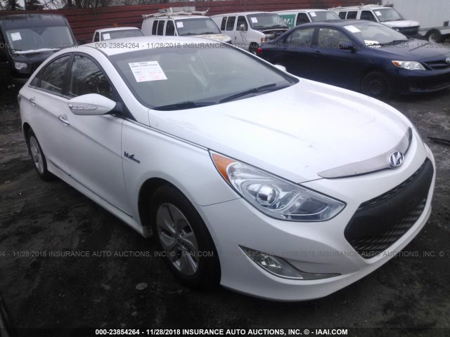 KMHEC4A46FA132832 - 2015 HYUNDAI SONATA HYBRID/LIMITED WHITE photo 1