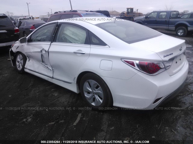 KMHEC4A46FA132832 - 2015 HYUNDAI SONATA HYBRID/LIMITED WHITE photo 3