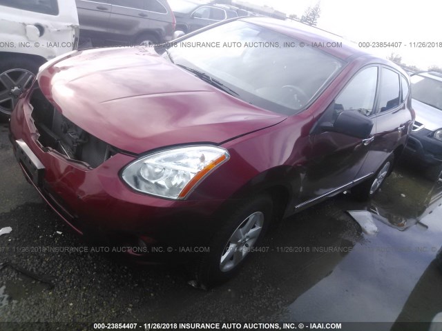 JN8AS5MT8CW273726 - 2012 NISSAN ROGUE S/SV RED photo 2