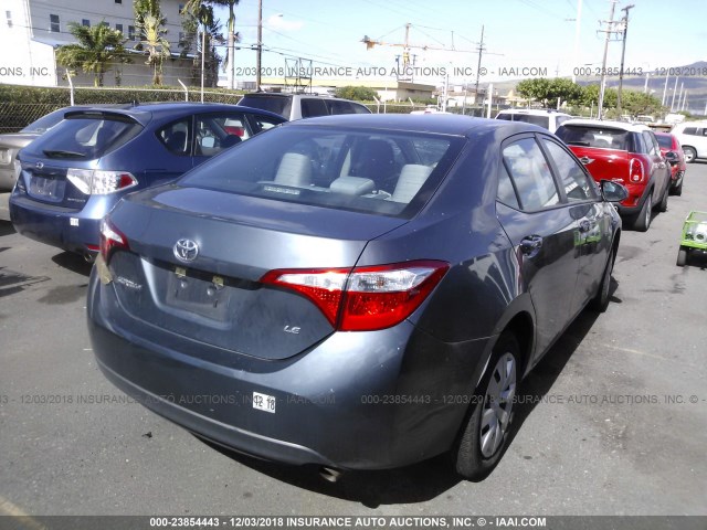 5YFBURHEXGP410242 - 2016 TOYOTA COROLLA L/LE/LE PLS/PRM/S/S PLS Dark Blue photo 4