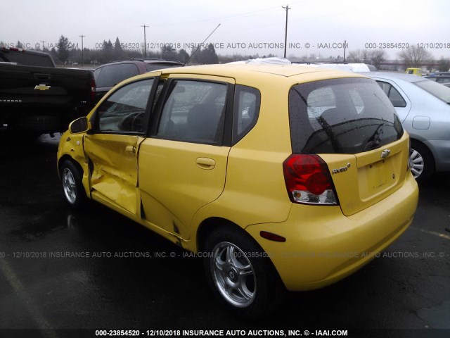 KL1TD66648B192207 - 2008 CHEVROLET AVEO LS YELLOW photo 3