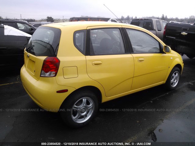 KL1TD66648B192207 - 2008 CHEVROLET AVEO LS YELLOW photo 4